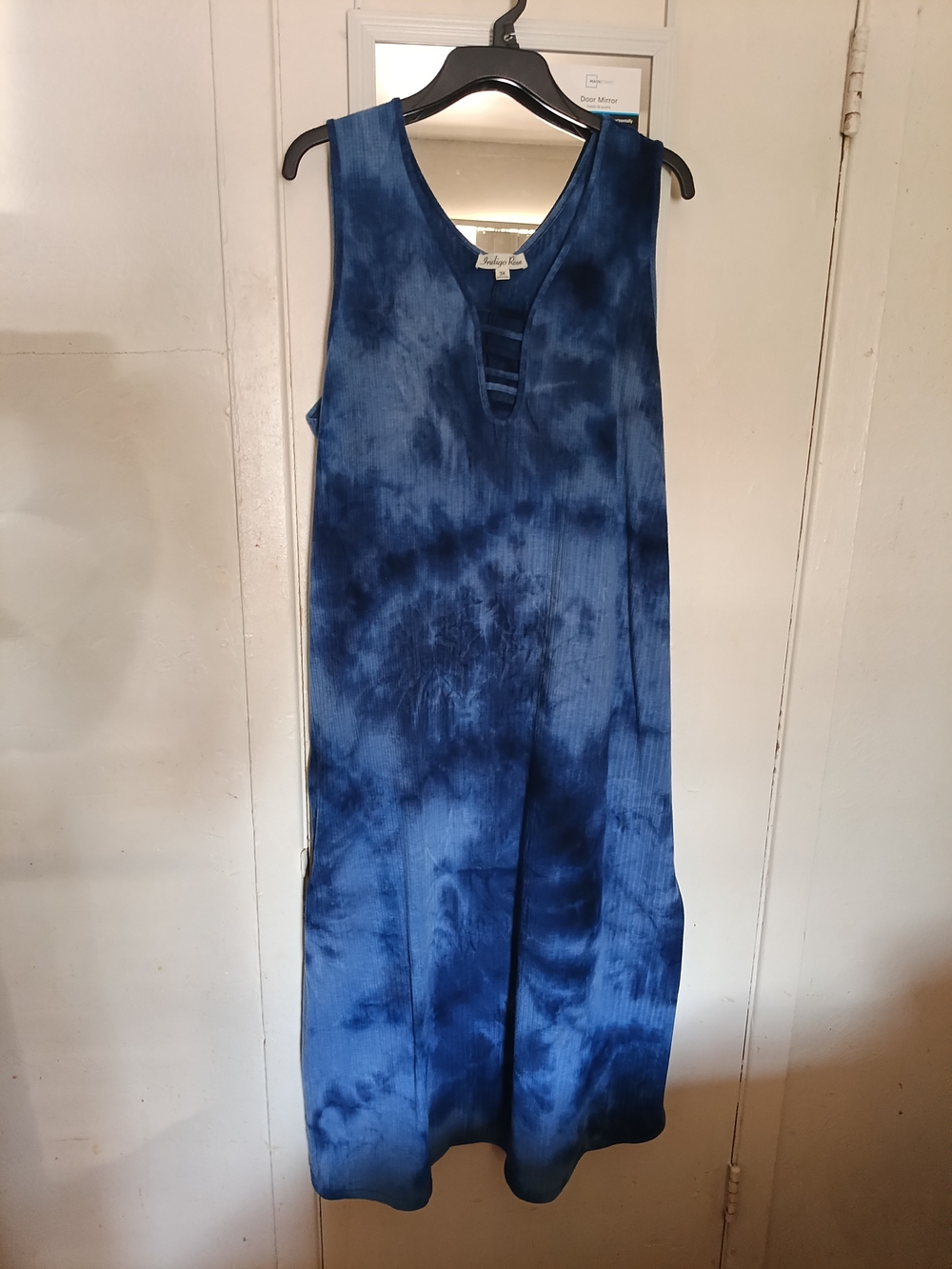 Blue Tie-Dye Sleeveless Dress